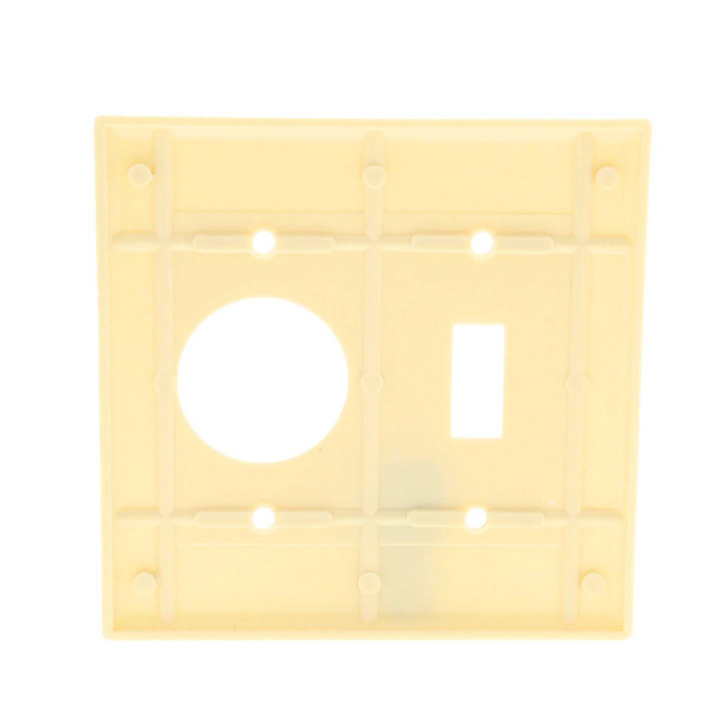 Leviton 86007 Ivory 2-Gang Toggle 1.406" Outlet Plastic Standard Wallplate Cover
