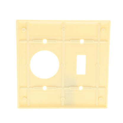 Leviton 86007 Ivory 2-Gang Toggle 1.406" Outlet Plastic Standard Wallplate Cover