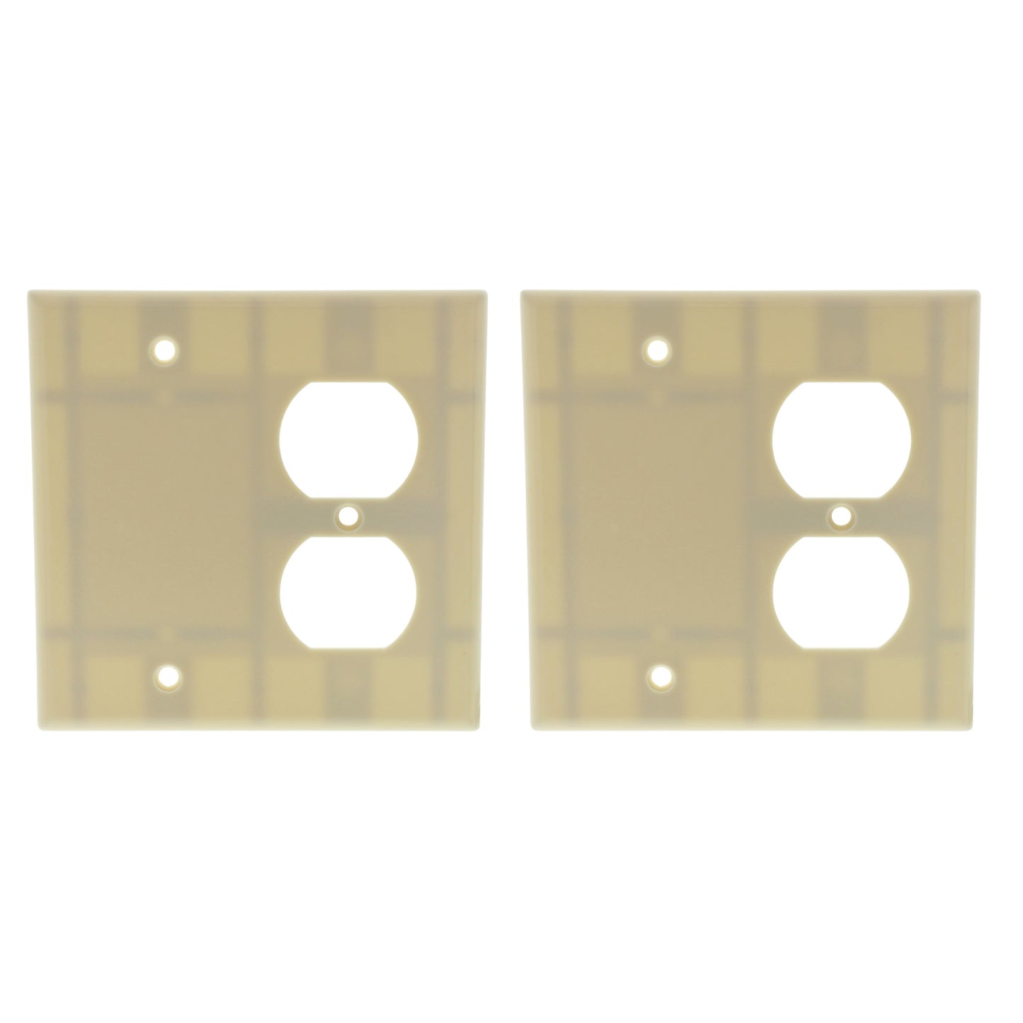 Leviton 86008 Ivory 2-Gang Blank Duplex Plastic Wallplate Cover Box Mount 2pcs