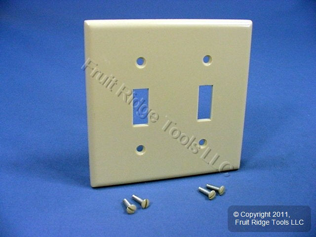 Leviton 86009 Ivory 2-Gang Plastic Toggle Switch Cover Wallplates 25-pack