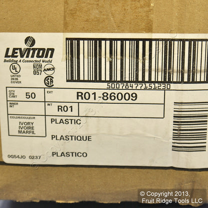 50 Leviton Ivory 2-Gang Toggle Switch Cover Wallplate Plastic Switchplates 86009