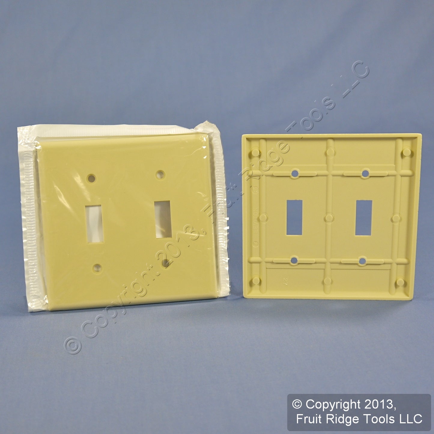 50 Leviton Ivory 2-Gang Toggle Switch Cover Wallplate Plastic Switchplates 86009