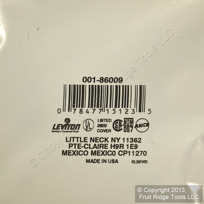 Leviton 86009 Ivory 2-Gang Toggle Switch Plastic Standard Wallplate Covers 2pcs