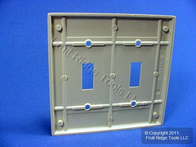 Leviton 86009 Ivory 2-Gang Toggle Switch Plastic Standard Wallplate Cover Plate