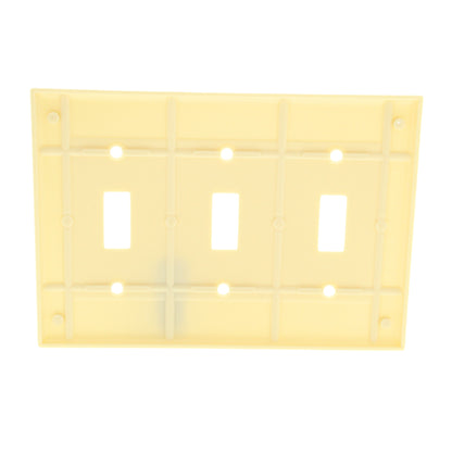 Leviton 86011 Ivory 3-Gang Toggle Switch Plastic Standard Wallplate Covers 2pcs