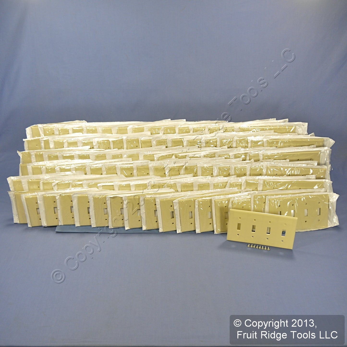 Leviton 86012 Ivory 4-Gang Toggle Light Switch Cover Thermoset Wallplates 100pcs