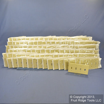 Leviton 86012 Ivory 4-Gang Toggle Light Switch Cover Thermoset Wallplates 100pcs