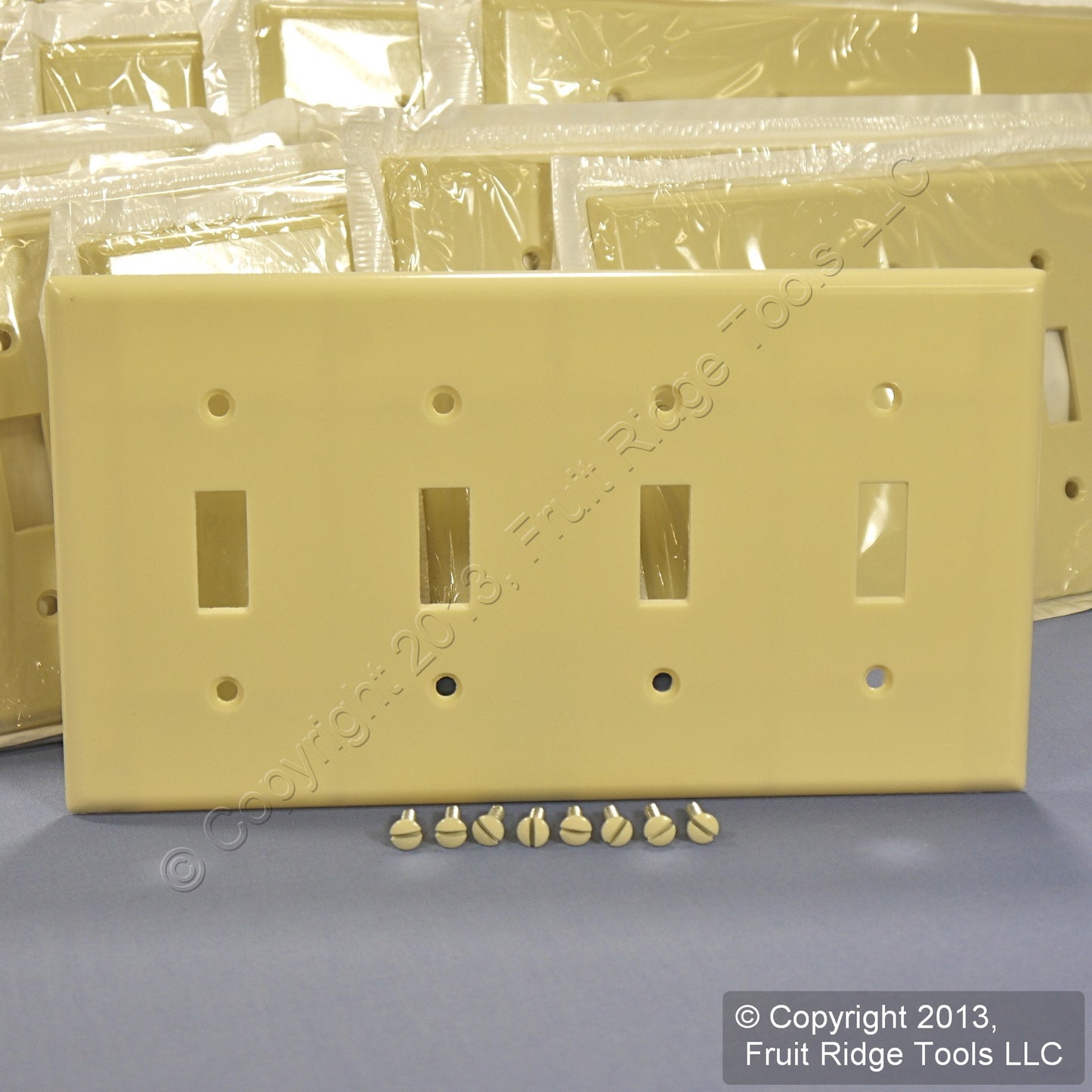 Leviton 86012 Ivory 4-Gang Toggle Light Switch Cover Thermoset Wallplates 100pcs
