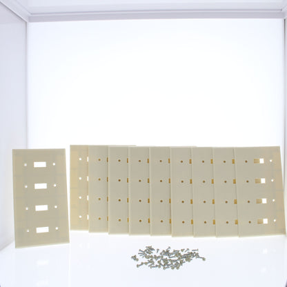 Leviton 86012 Ivory 4-Gang Toggle Switch Plastic Standard Wallplate Covers 10pcs