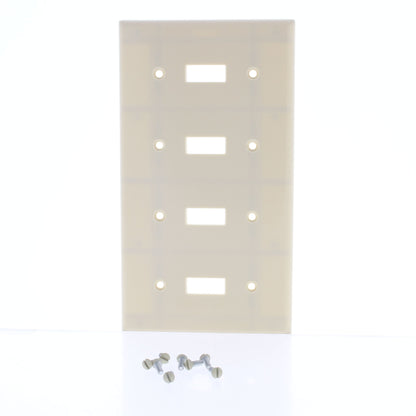 Leviton 86012 Ivory 4-Gang Toggle Switch Plastic Standard Wallplate Covers 10pcs