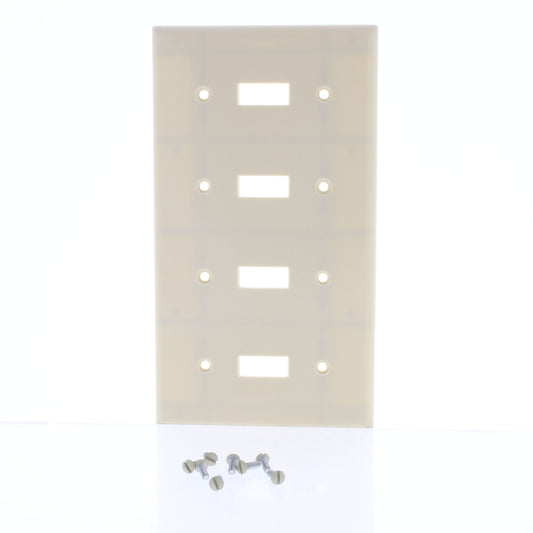 Leviton 86012 Ivory 4-Gang Toggle Switch Plastic Standard Wallplate Covers 10pcs