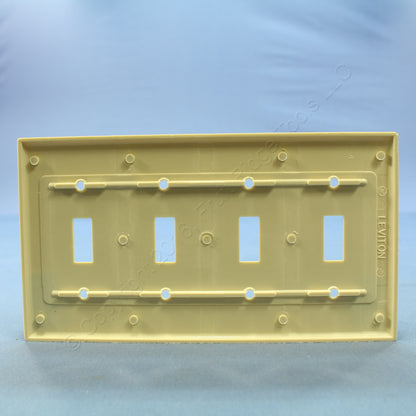 Leviton 86012 Ivory 4-Gang Toggle Switch Plastic Standard Wallplate Covers 20pcs