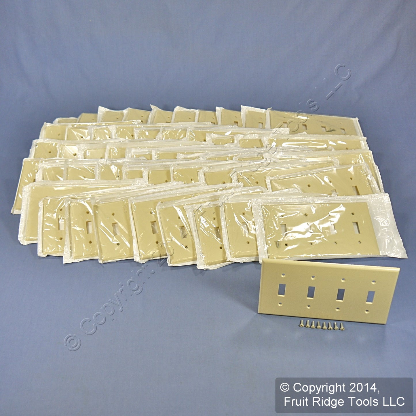 Leviton 86012 Ivory 4-Gang Toggle Switch Plastic Standard Wallplate Covers 50pcs