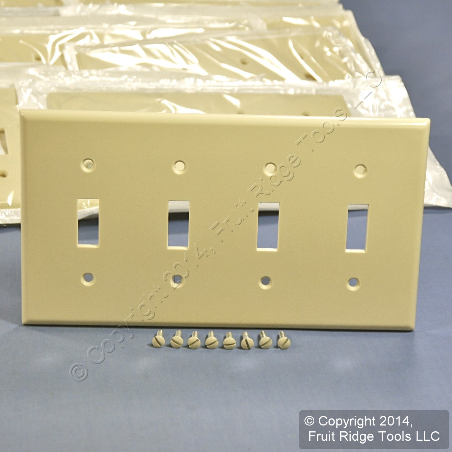 Leviton 86012 Ivory 4-Gang Toggle Switch Plastic Standard Wallplate Covers 50pcs