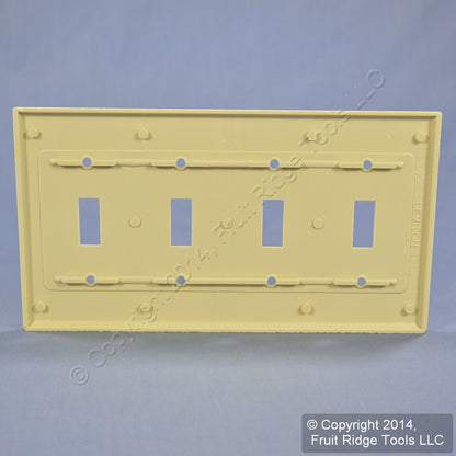 Leviton 86012 Ivory 4-Gang Toggle Switch Plastic Standard Wallplate Covers 50pcs