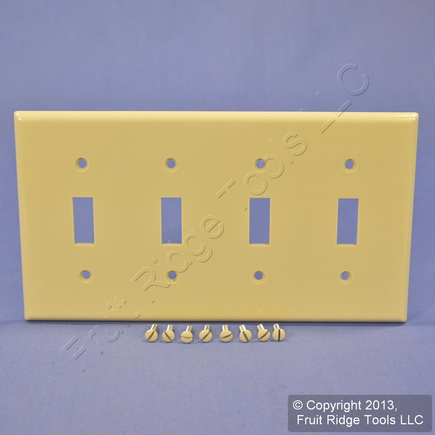 Leviton 86012 Ivory 4-Gang Toggle Switch Plastic Standard Wallplate Cover Plate