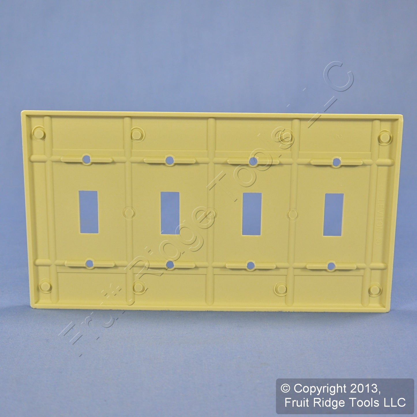 Leviton 86012 Ivory 4-Gang Toggle Switch Plastic Standard Wallplate Cover Plate