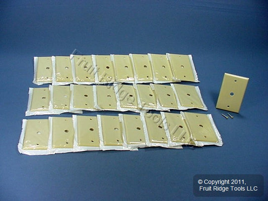 Leviton 86013 Ivory 1-Gang Phone .406" Plastic Wallplate Cover Box Mount 25pcs
