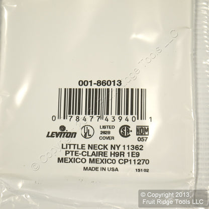 Leviton 86013 Ivory 1-Gang Phone .406" Plastic Wallplate Cover Box Mount 40pcs