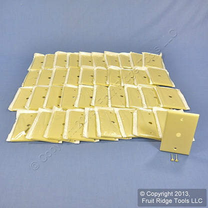 Leviton 86013 Ivory 1-Gang Phone .406" Plastic Wallplate Cover Box Mount 40pcs