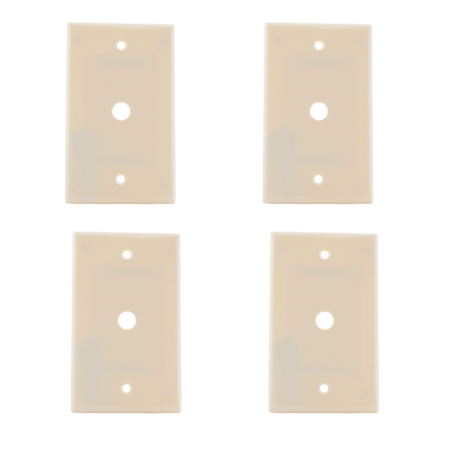 Leviton 86013 Ivory 1-Gang Phone .406" Plastic Wallplate Cover Box Mount 4pcs