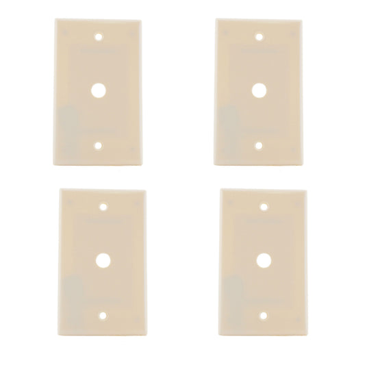 Leviton 86013 Ivory 1-Gang Phone .406" Plastic Wallplate Cover Box Mount 4pcs