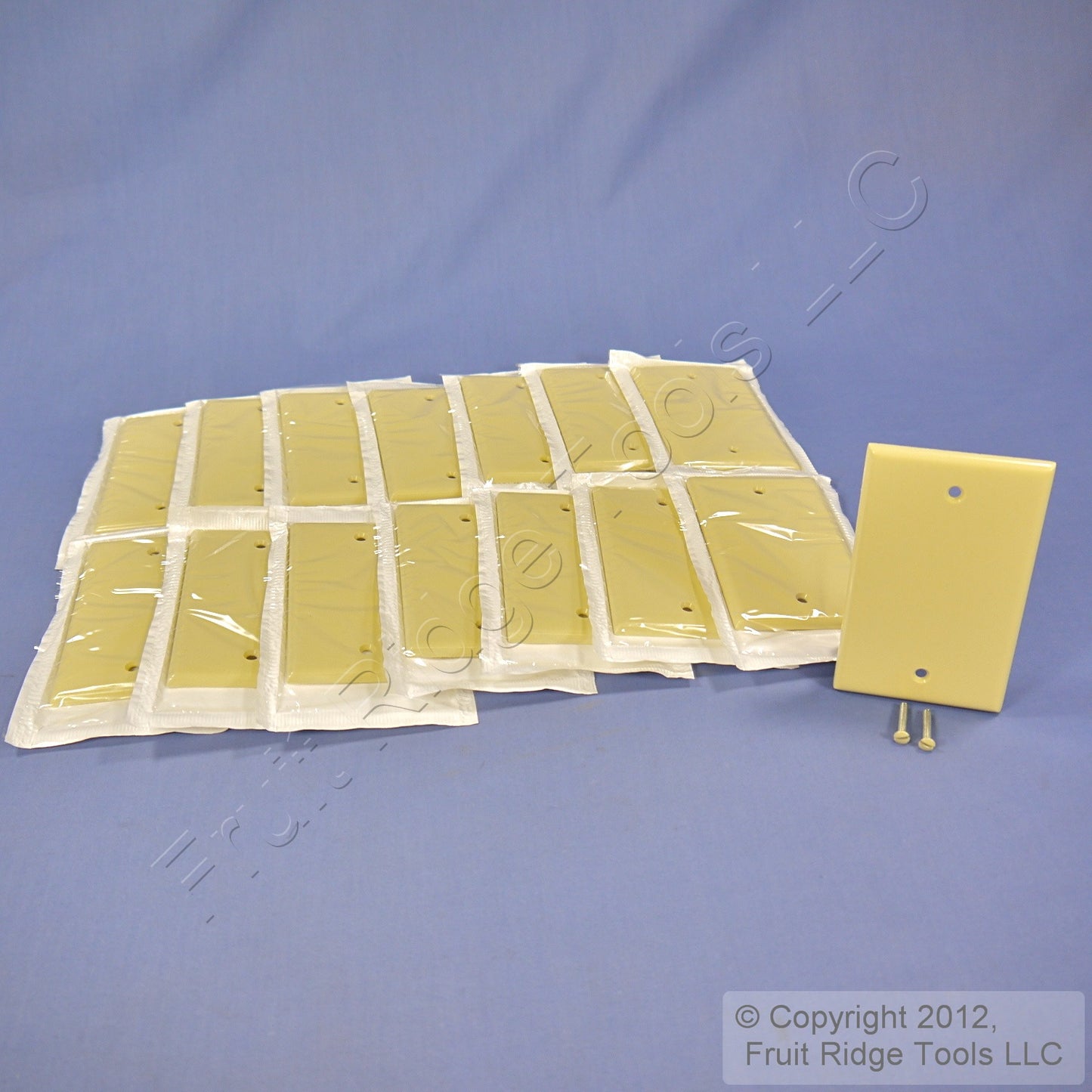 Leviton 86014 Ivory 1-Gang Blank Plastic Standard Wallplate Cover Box Mount 15pc