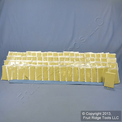 Leviton 86014 Ivory 1-Gang Blank Plastic Standard Wallplate Cover Box Mount 25pc