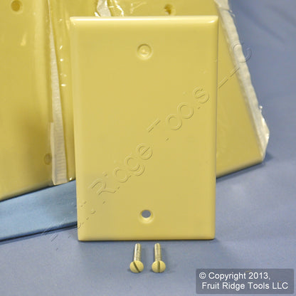 Leviton 86014 Ivory 1-Gang Blank Plastic Standard Wallplate Cover Box Mount 25pc