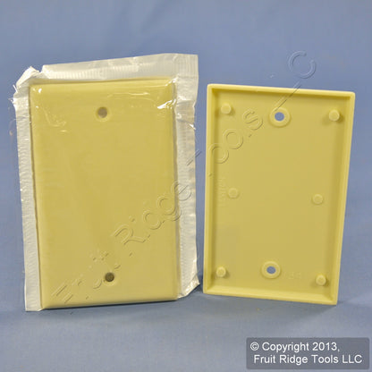 Leviton 86014 Ivory 1-Gang Box Mount Blank Cover Thermoset Wallplates 80-Pack