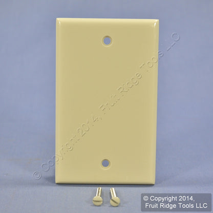Leviton 86014 Ivory 1-Gang Blank Plastic Standard Size Wallplate Cover Box Mount