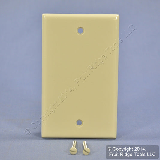 Leviton 86014 Ivory 1-Gang Blank Plastic Standard Size Wallplate Cover Box Mount