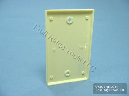 Leviton 86014 Ivory 1-Gang Blank Plastic Standard Wallplate Cover Box Mount 4pcs