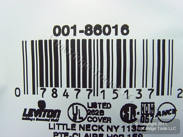 Leviton 86016 Ivory 2-Gang Duplex Outlet Plastic Standard Wallplate Covers 25pcs
