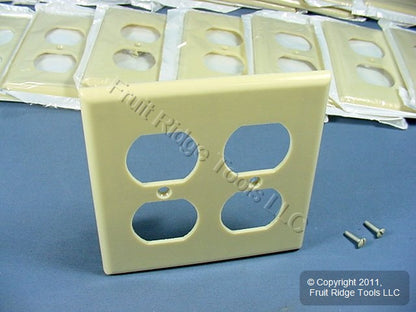 Leviton 86016 Ivory 2-Gang Duplex Outlet Plastic Standard Wallplate Covers 25pcs