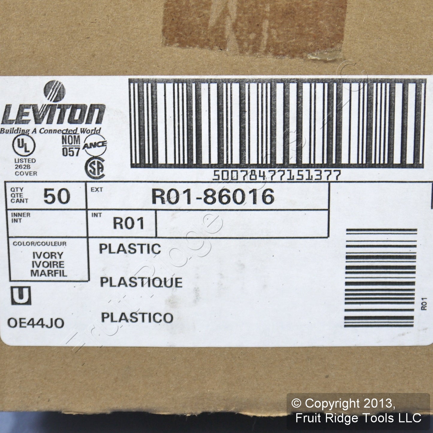 Leviton 86016 Ivory 2-Gang Duplex Outlet Plastic Standard Wallplate Covers 50pcs