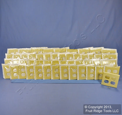 Leviton 86016 Ivory 2-Gang Duplex Outlet Plastic Standard Wallplate Covers 50pcs