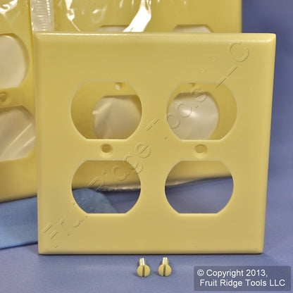 Leviton 86016 Ivory 2-Gang Duplex Outlet Plastic Standard Wallplate Covers 50pcs