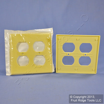 Leviton 86016 Ivory 2-Gang Duplex Outlet Plastic Standard Wallplate Covers 50pcs
