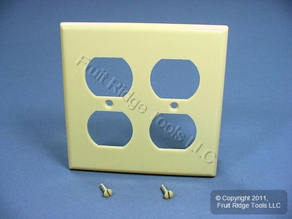 Leviton 86016 Ivory 2-Gang Duplex Outlet Plastic Standard Wallplate Cover Plate