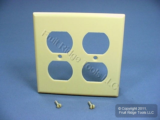Leviton 86016 Ivory 2-Gang Duplex Outlet Plastic Standard Wallplate Cover Plate