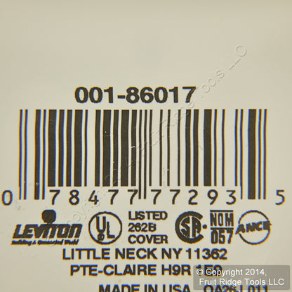 Leviton 86017 Ivory 1-Gang Phone .625" Hole Plastic Wallplate Cover Box Mount