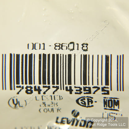 Leviton 86018 Ivory 1-Gang Phone .406" Hole Plastic Wallplate Cover Strap Mount