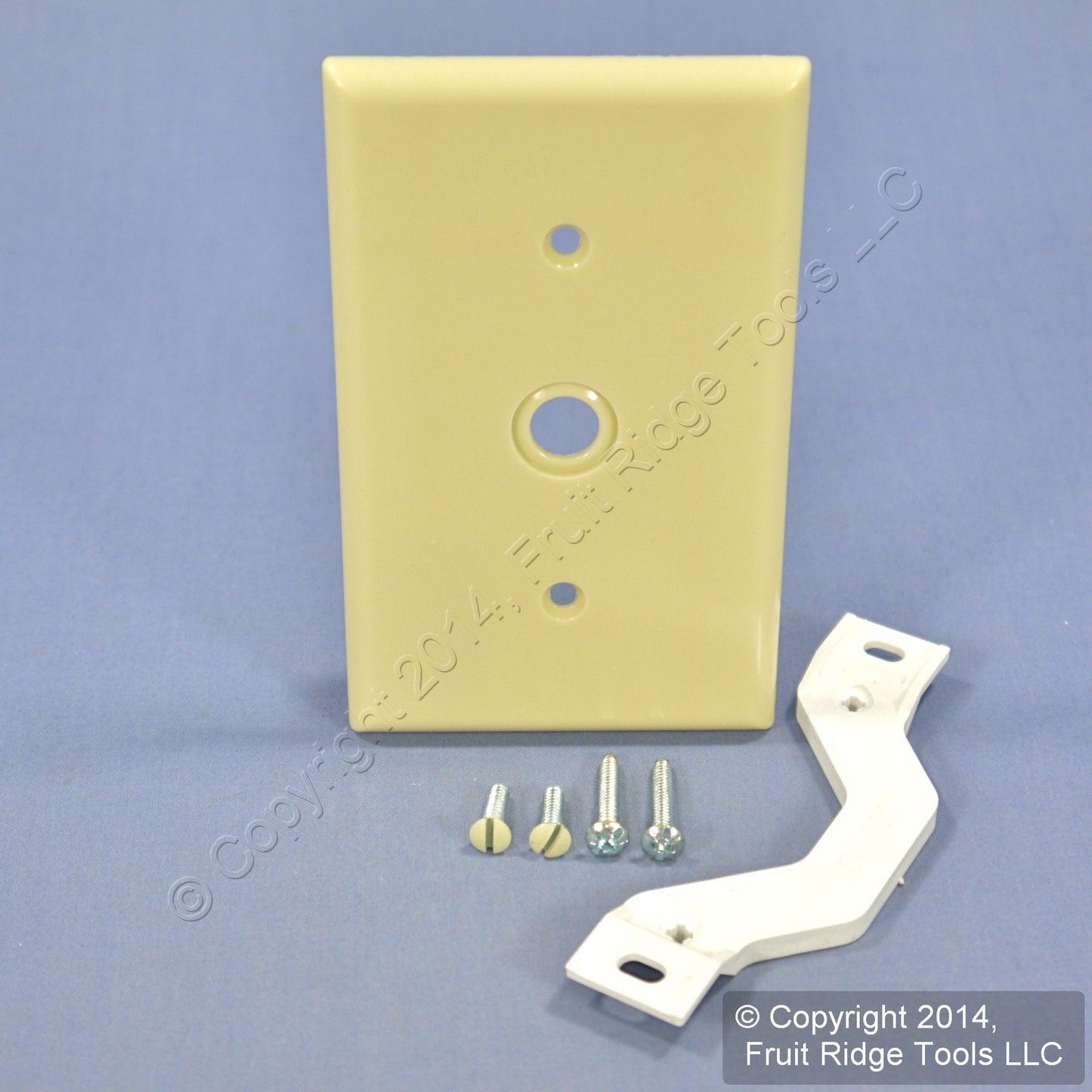 Leviton 86018 Ivory 1-Gang Phone .406" Hole Plastic Wallplate Cover Strap Mount