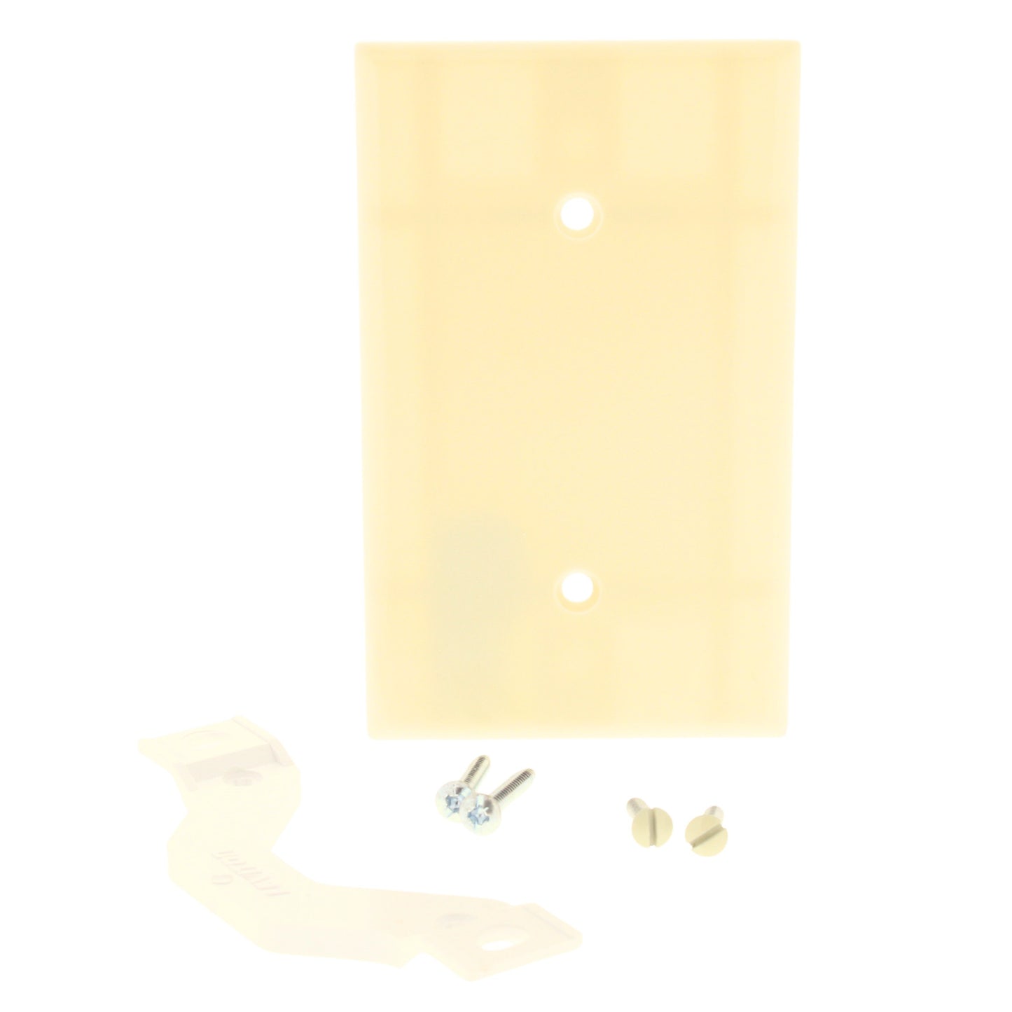 Leviton 86019 Ivory 1-Gang Blank Plastic Standard Wallplate Cover Strap Mount