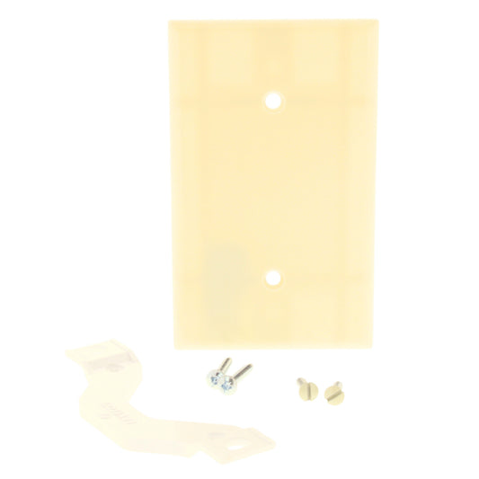 Leviton 86019 Ivory 1-Gang Blank Plastic Standard Wallplate Cover Strap Mount
