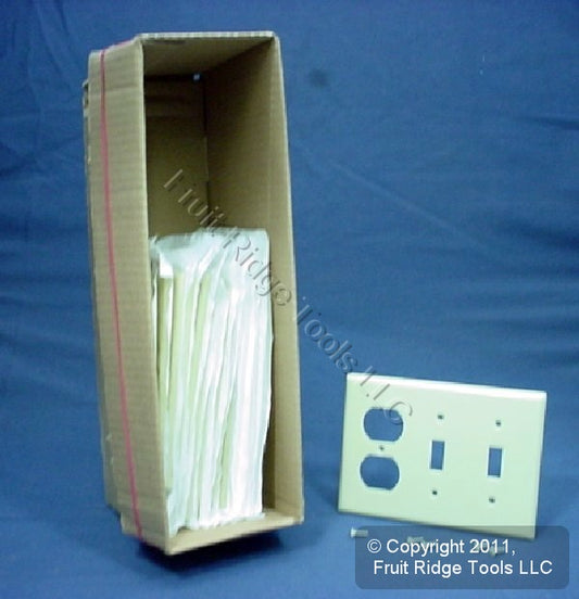 Leviton 86021 Ivory 3-Gang Toggle Duplex Plastic Standard Wallplate Cover 15pcs