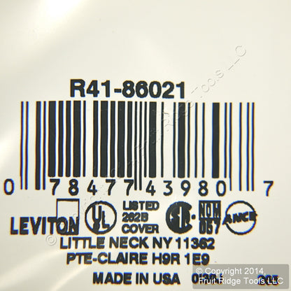 Leviton 86021 Ivory Switch Receptacle Outlet Cover Thermoset Wallplates 50-Pack