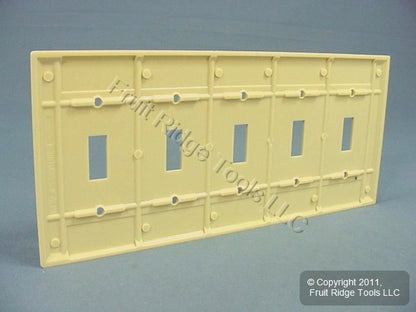 Leviton 86023 Ivory 5-Gang Toggle Light Switch Wallplate Switchplate Cover