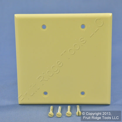 Leviton 86025 Ivory 2-Gang Blank Plastic Standard Size Wallplate Cover Box Mount